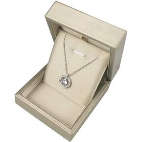 صندوق هدايا بقلادة فاخرة من DesignSter - علبة هدايا أنيقة لعرض المجوهرات بسلسلة طويلة لحفلات الزفاف، والخطوبة، والذكرى السنوية، والاحتفالات (ذهبي) in Kuwait