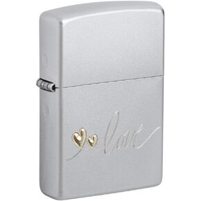 ولاعة للجيب من الكروم الساتان بتصميم Zippo Love in Saudi Arabia