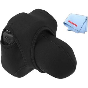 حقيبة ظهر مرنة مرنة من النيوبرين متوسطة قابلة للعكس، أسود ورمادي لنيكون D70 D3000 D3100 D3200 D3300 D5000 D5100 D5200 D5300، كانون T1I T3 T4I T5I XT XTI T5 SL1 كاميرا والمزيد + مايكروفايبر in Kuwait