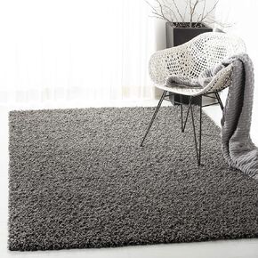 SAFAVIEH Athens Shag Collection Area Rug - 8' x 10', Dark Grey, Non-Shedding & Easy Care, 1.5-inch Thick Ideal for High Traffic Areas in Living Room, Bedroom (SGA119C) in Saudi Arabia