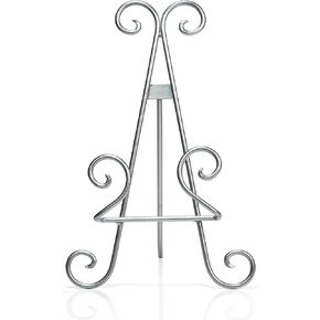 Red Co. 11" Tall Decorative Curved Scroll Metal Wire Display Plate Stand & Art Holder Easel, Silver in Kuwait