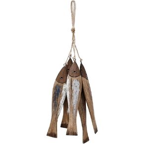 Wood Fish Decor Ornament Hanging Wooden Fish Decoration Hand Carved Wooden Fish Wall Art Decor Nautical Theme Decoration in Saudi Arabia