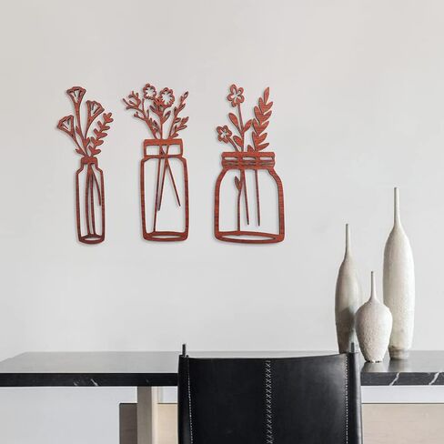 ديكور حائط بأوراق الخشب، تعليق على الحائط بأوراق الشجر، فن جداري مكون من 4 أوراق، ديكور جداري بسيط، فن حائط بوهو، ديكور جدار غرفة المعيشة، ديكور غرفة النوم in Kuwait