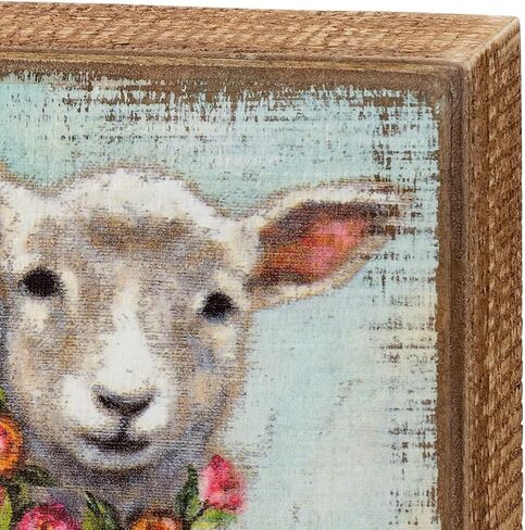 Primitives by Kathy 109173 Wooden Box Sign (Lamb Wreath) in Saudi Arabia