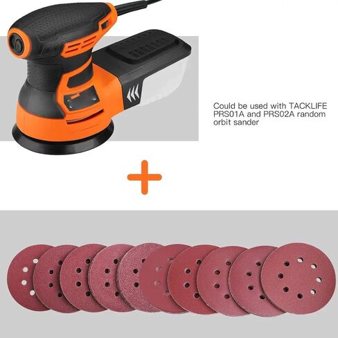 Sanding Discs 5-Inch 8-Hole 100pcs Hook and Loop Sandpaper, 40/60/80/100/150/180/240/320/400/800 Grits Sandpaper for Random Orbit Sander in Saudi Arabia