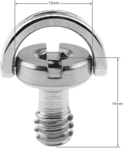 برغي حلقة على شكل حرف D من نوتريك CS-005 (D12mmxH14mm) مع الفولاذ المقاوم للصدأ لكاميرا DSLR وثلاثي القوائم ، مونوبود (عبوة من 2) in Kuwait