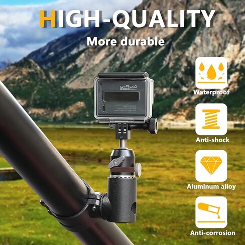 حامل كاميرا BESTAOO UTV ATV متوافق مع GoPro لشريط لف 1.75 بوصة - 2 بوصة، حامل كاميرا ألومنيوم يدور 360 درجة لجميع موديلات GoPro، مثل Hero 9، 8,7,5 4، GoPro Max، Insta360 إلخ in Kuwait