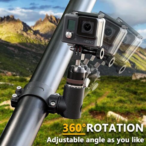حامل كاميرا BESTAOO UTV ATV متوافق مع GoPro لشريط لف 1.75 بوصة - 2 بوصة، حامل كاميرا ألومنيوم يدور 360 درجة لجميع موديلات GoPro، مثل Hero 9، 8,7,5 4، GoPro Max، Insta360 إلخ in Kuwait