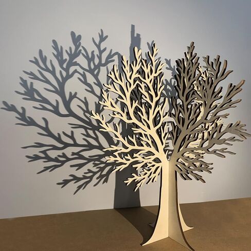 Wood Tree Crafts 3D Tree of Life Sign Ornament Natural Wood Artificial Table Tree Desktop Fake Tree Faux Plants Ornaments Wooden Home Room Decor Holiday Party Wedding Farmhouse Decoration 14x12 Inch in Saudi Arabia