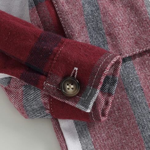 Toddler Baby Boy Plaid Shirt Button Down Flannel Hoodies Tops Fall Winter Outfits for Boys in Kuwait