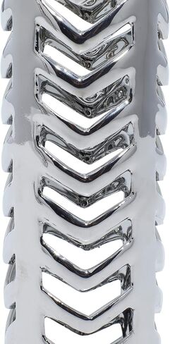 Deco 79 Ceramic Vase with Chevron Patterns, Set of 2 4"W, 11"H, Silver in Saudi Arabia