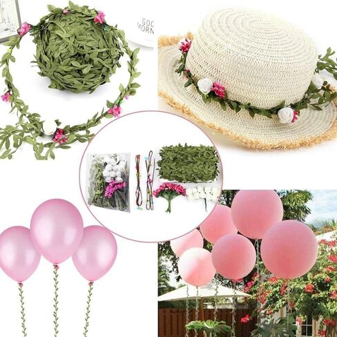 شريط تقليم بأوراق أرجوانية اصطناعية بطول 33 قدمًا DIY مصنوعات يدوية لتزيين المنزل وحفلات الزفاف وأوراق الشجر المزيفة والخضرة البرية وتغليف الهدايا وحفلات الزفاف وسلسلة من الدانتيل in Kuwait