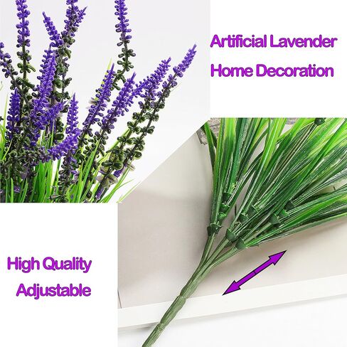 6 قطع من نباتات Tisinly الاصطناعية في الهواء الطلق وعشب القرد المزيف مع الزهور، والعشب مع الزهور الأرجوانية والزهور الصناعية لتزيين النوافذ والحديقة والمكتب والفناء المعلق والشرفة الأمامية (6) in Kuwait