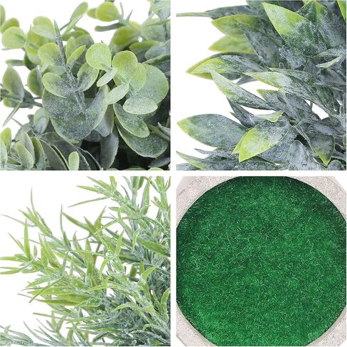 MISRTANY 3 Pack Mini Potted Artificial Eucalyptus Plants Fake Plants for Home Decor Office Desk Shower Farmhouse Room Decoration in Kuwait