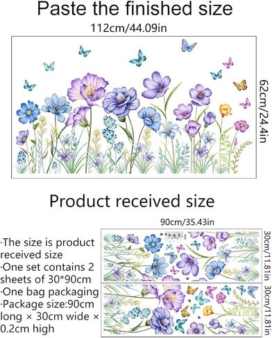 الزهور جدار الشارات الربيع فراشة زهرة الجدار الجداريات ملصقات قابلة للإزالة DIY قشر وعصا حديقة الزهور جدار الفن للأطفال أطفال بنات الحضانة الفصول الدراسية غرفة نوم غرفة المعيشة ديكور in Kuwait