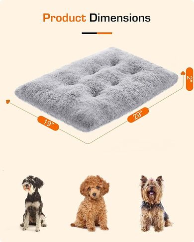 سرير الكلاب KEALIANA مقاس 29 بوصة × 2 بوصة × 19 بوصة لسلالات الكلاب الكبيرة والضخمة والمتوسطة والصغيرة، سرير كبير لتقويم العظام مع غطاء قابل للإزالة وقابل للغسل، وبساط سرير للحيوانات الأليفة من إسفنج قفص البيض in Kuwait