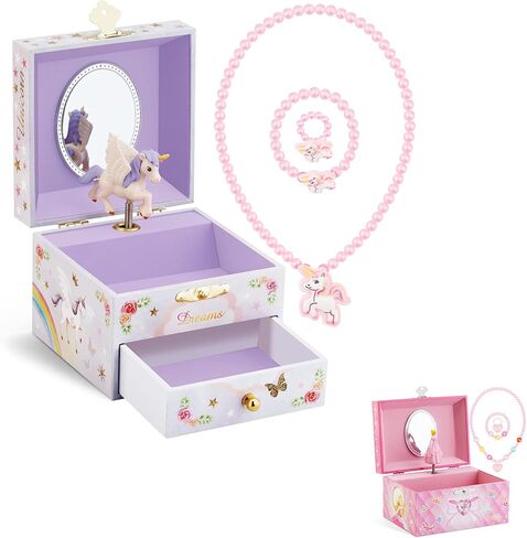 RR ROUND RICH DESIGN صناديق المجوهرات الموسيقية للأطفال للفتيات الكبيرة والصغيرة in Kuwait