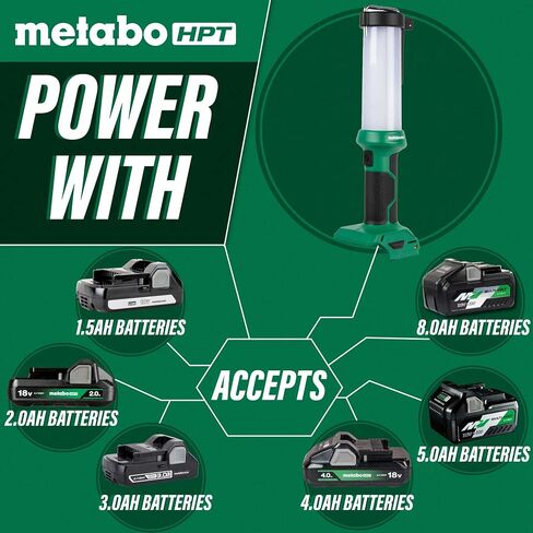 ميتابو HPT 18V MultiVolt™ مصباح LED لاسلكي/مصباح فلاش | أداة فقط - بدون بطارية | رأس قابل للتعديل بـ 7 أوضاع | UB18DJL in Kuwait
