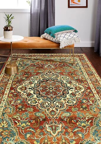 سجادة منطقة مجموعة Bashian - مادة البولي بروبيلين الفاخرة المصنوعة آليًا - ديكور منزلي لسجادة العداء، سجادة المدخل، سجاد غرفة المعيشة، 2.6 × 8 بوصة، صدأ in Kuwait