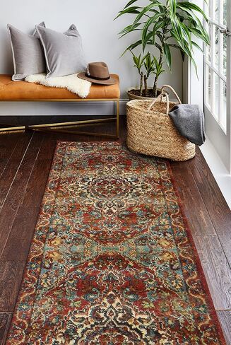 سجادة منطقة مجموعة Bashian - مادة البولي بروبيلين الفاخرة المصنوعة آليًا - ديكور منزلي لسجادة العداء، سجادة المدخل، سجاد غرفة المعيشة، 2.6 × 8 بوصة، صدأ in Kuwait