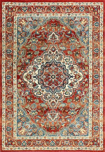 سجادة منطقة مجموعة Bashian - مادة البولي بروبيلين الفاخرة المصنوعة آليًا - ديكور منزلي لسجادة العداء، سجادة المدخل، سجاد غرفة المعيشة، 2.6 × 8 بوصة، صدأ in Kuwait