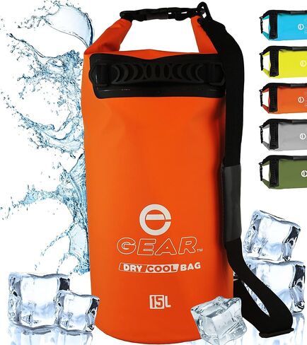 Enthusiast Gear Insulated Dry Bag Floating Cooler – 10L / 15L / 25L Roll Top, Leak Proof, Waterproof, Collapsible, with Padded Shoulder Strap - Perfect for Kayaking Fishing Beach in Kuwait