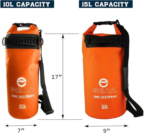 Enthusiast Gear Insulated Dry Bag Floating Cooler – 10L / 15L / 25L Roll Top, Leak Proof, Waterproof, Collapsible, with Padded Shoulder Strap - Perfect for Kayaking Fishing Beach in Kuwait