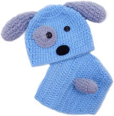 دعائم التصوير الفوتوغرافي لحديثي الولادة للاولاد والبنات والرضع، قبعة كرتونية لطيفة وسروال، ملابس محبوكة لالتقاط الصور in Kuwait