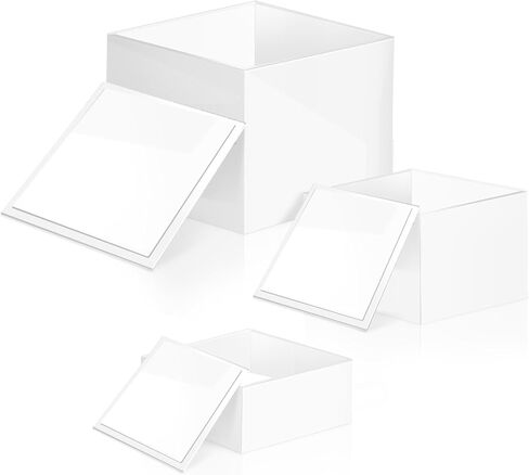 مجموعة رافعات بوفيه من 3 قطع من الاكريليك مع اغطية سفلية، صناديق اكريليك، مكعبات عرض متداخلة من الاكريليك 6 جوانب، مكعبات عرض اكريليك بيضاء، رافعات متداخلة لعرض الكيك ومقتنيات المجوهرات in Kuwait