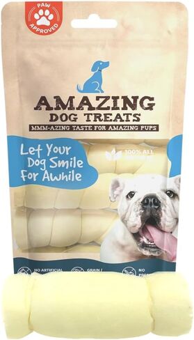 Amazing Dog Treats - Beef Cheek Rolls (6 Inch Regular - 8 Pcs) - No Hide - Safe Rawhide Alternative Dog Chew - Great for Power Chewers - Long Lasting Dog Chew - No Splinters - Retriever Rolls For Dogs in Saudi Arabia
