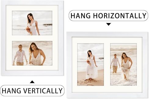 إطار صورة خشبي من ORIVAN مقاس 8x10، شاشة سوداء مقاس 4x6، صور مزدوجة بتنسيقات أفقية ورأسية in Kuwait