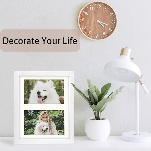 إطار صورة خشبي من ORIVAN مقاس 8x10، شاشة سوداء مقاس 4x6، صور مزدوجة بتنسيقات أفقية ورأسية in Kuwait