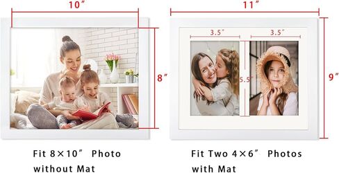 إطار صورة خشبي من ORIVAN مقاس 8x10، شاشة سوداء مقاس 4x6، صور مزدوجة بتنسيقات أفقية ورأسية in Kuwait