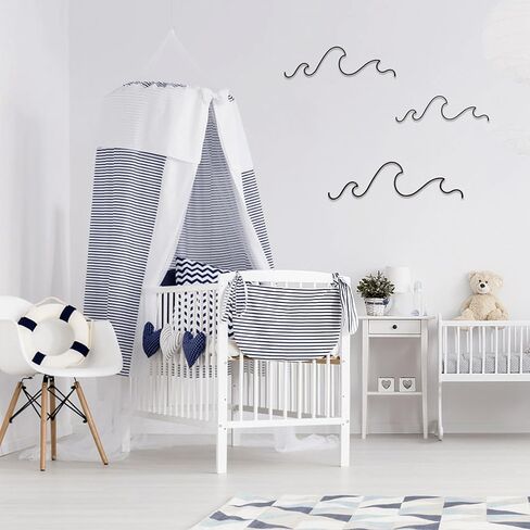 Fcimu Ocean Metal Wire Wall Decor - لوحة فنية جدارية أنيقة باللون الأسود لديكور المنزل تحت عنوان الشاطئ - مثالية لغرفة المعيشة وغرفة النوم والحمام - مثالية للديكورات الصيفية الساحلية وركوب الأمواج وشاطئ البحر in Kuwait