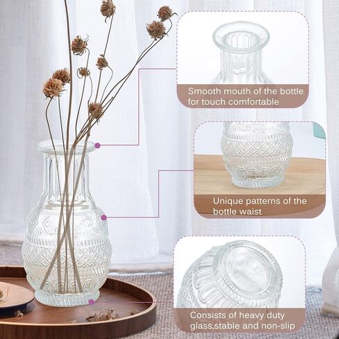 مجموعة من 25 مزهريات برعم للزهور، مزهريات زجاجية للقطع المركزية، مزهريات زجاجية صغيرة لتزيين حفلات الزفاف الريفية، مزهريات صغيرة، مزهريات شفافة لتزيين الطاولة، مزهريات زهور مفردة لغرفة النوم وغرفة in Kuwait