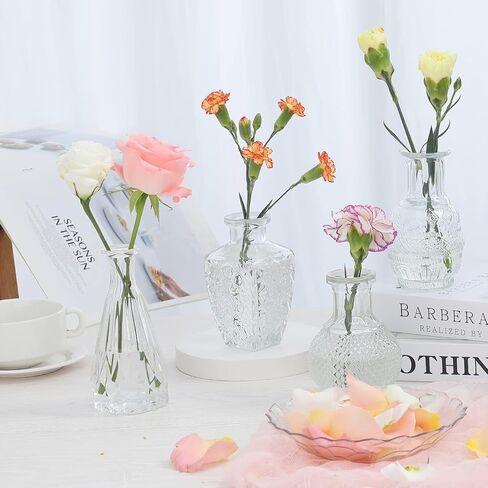 مجموعة من 25 مزهريات برعم للزهور، مزهريات زجاجية للقطع المركزية، مزهريات زجاجية صغيرة لتزيين حفلات الزفاف الريفية، مزهريات صغيرة، مزهريات شفافة لتزيين الطاولة، مزهريات زهور مفردة لغرفة النوم وغرفة in Kuwait