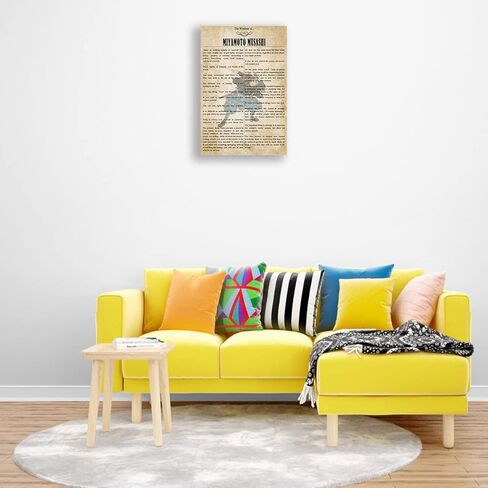 Japanese Samurai Poster Framed Quotes Wall Art Inspirational Poster Canvas Vintage Japanese Samurai Wall Art Prints Pictures Framed (12x18 inch) in Kuwait