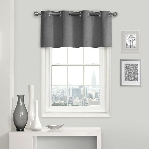 Eclipse Kingston Grommet Top Curtains for -Kitchen and Living Room, 52" x 18", Espresso in Saudi Arabia