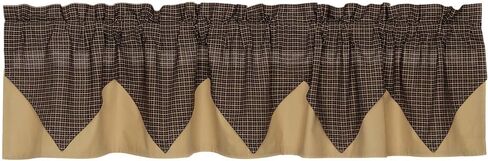 VHC Brands 7184 Kettle Grove Plaid Valance مبطنة بطبقات 16x72 in Saudi Arabia