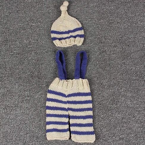 2pcs Baby Photography Props Outfit Newborn Baby Photo Shoot Set Baby Boy/Girl Hat Pants Costume Set in Saudi Arabia