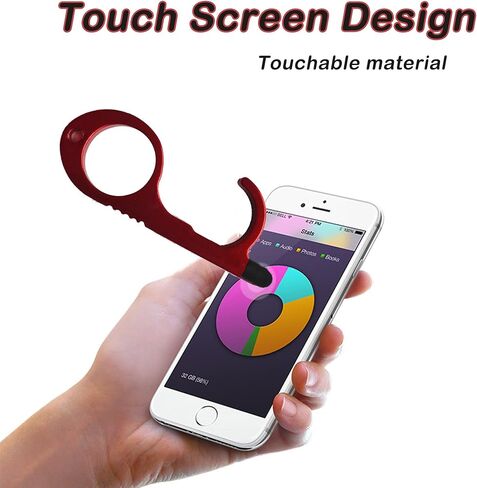ZLMC[قطعتان] أداة فتح باب بدون لمس، أداة فتح باب متعددة الوظائف بدون لمس، أداة ضغط زر الخطاف، أداة لمس آمنة (أحمر، أزرق) in Kuwait
