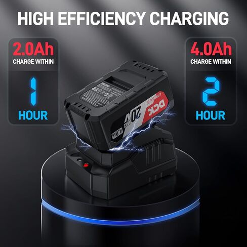 DCK 20V MAX Lithium Ion Charger, Compatible with DCK 20V MAX Replacement Battery & Power Tools, with LED Indicator, Temperature Sensor Protects Battery, Charge for Cordless Power Tools (FFCL20-02) in Kuwait