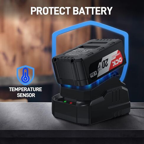DCK 20V MAX Lithium Ion Charger, Compatible with DCK 20V MAX Replacement Battery & Power Tools, with LED Indicator, Temperature Sensor Protects Battery, Charge for Cordless Power Tools (FFCL20-02) in Kuwait