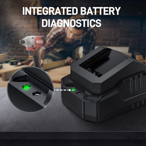 DCK 20V MAX Lithium Ion Charger, Compatible with DCK 20V MAX Replacement Battery & Power Tools, with LED Indicator, Temperature Sensor Protects Battery, Charge for Cordless Power Tools (FFCL20-02) in Kuwait