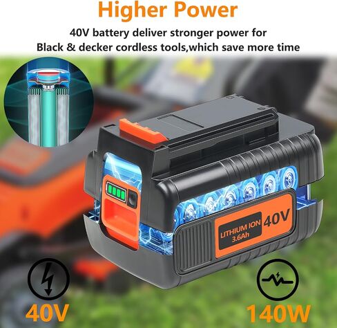 FSKE 3.5Ah 40V Lithium Battery Replacement for Black and Decker 40V Battery LBX2040 LST136 LBXR2036 LBXR36 LHT2436 LSWV36 LST540 LST136W etc in Saudi Arabia