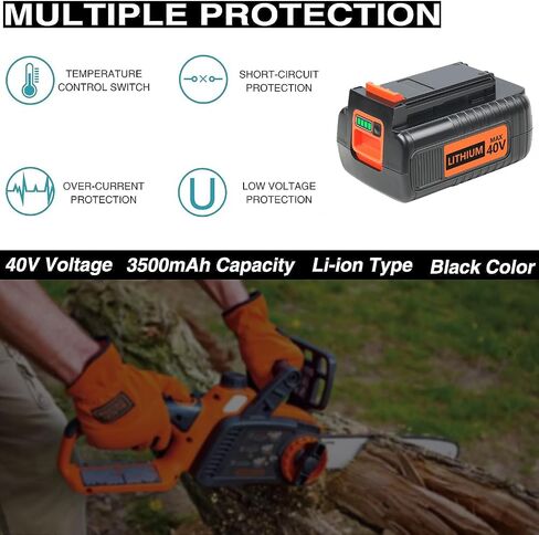 FSKE 3.5Ah 40V Lithium Battery Replacement for Black and Decker 40V Battery LBX2040 LST136 LBXR2036 LBXR36 LHT2436 LSWV36 LST540 LST136W etc in Saudi Arabia