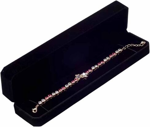 FAYADA صندوق هدايا على شكل سوار أسود مخملي، صندوق هدايا لعرض المجوهرات، صندوق تخزين المجوهرات، علبة تخزين المجوهرات لحفلات الزفاف، الاقتراحات، أعياد الميلاد والذكرى السنوية in Kuwait