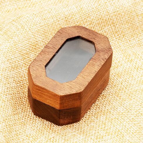 صندوق خواتم خشبي فردي عتيق للخطوبة مع غطاء اكريليك لعرض الخواتم وعرض المجوهرات in Kuwait