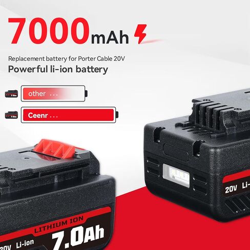 2 حزمة 7.0ah PCC685L 20V بطارية متوافقة مع كابل بورتر 20 فولت استبدال البطارية لكابل بورتر 20 فولت ماكس بطاريات ليثيوم أيون 20 فولت PCC685L PCC680L قابلة للشحن in Kuwait