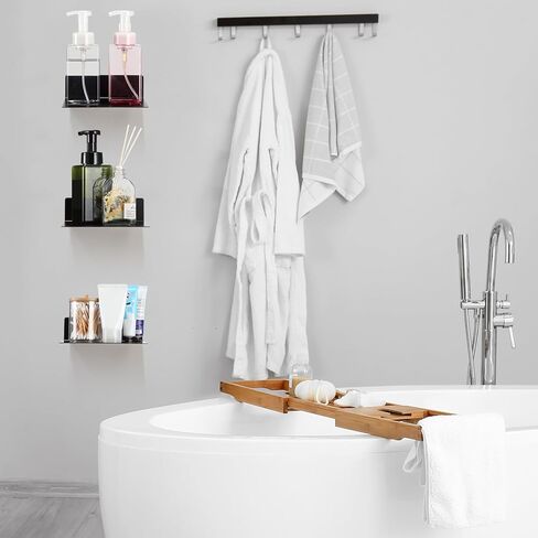 بيلوبي 6 قطع من رفوف معدنية عائمة صغيرة للكتب، رف كتب عائم اسود غير مرئي مع حافة قناة معدنية للتعليق على الحائط لعرض صور الحمام ومجسمات الاكشن in Kuwait